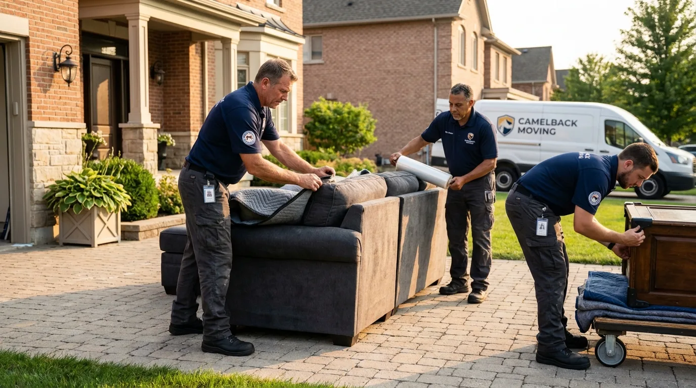 Large estate moving crew wrapping furniture in Woodruff, SC