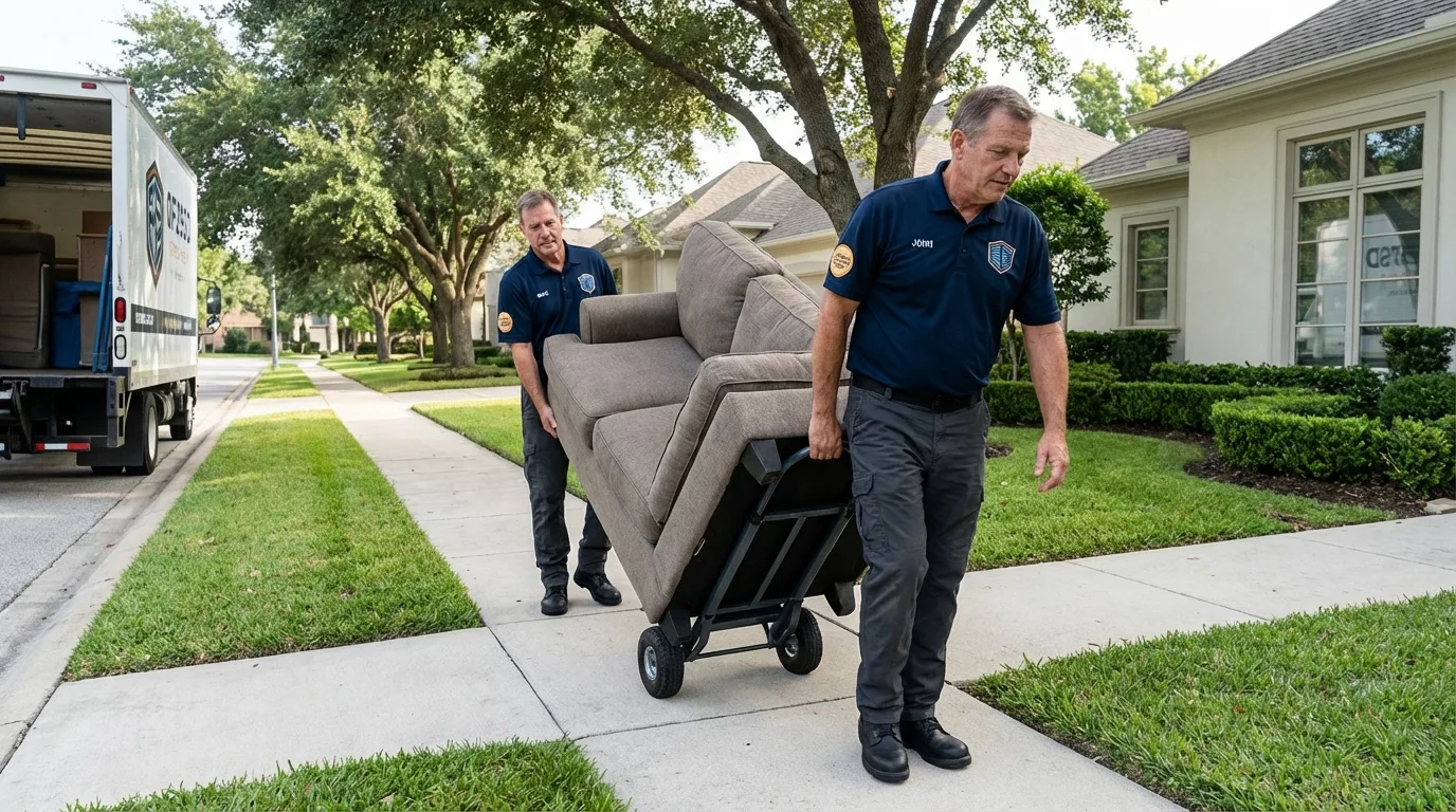 Local residential moving crew loading furniture in Woodruff, SC
